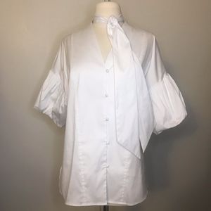 Halogen Bell Sleeve w Neck Tie Button Down Top NWT